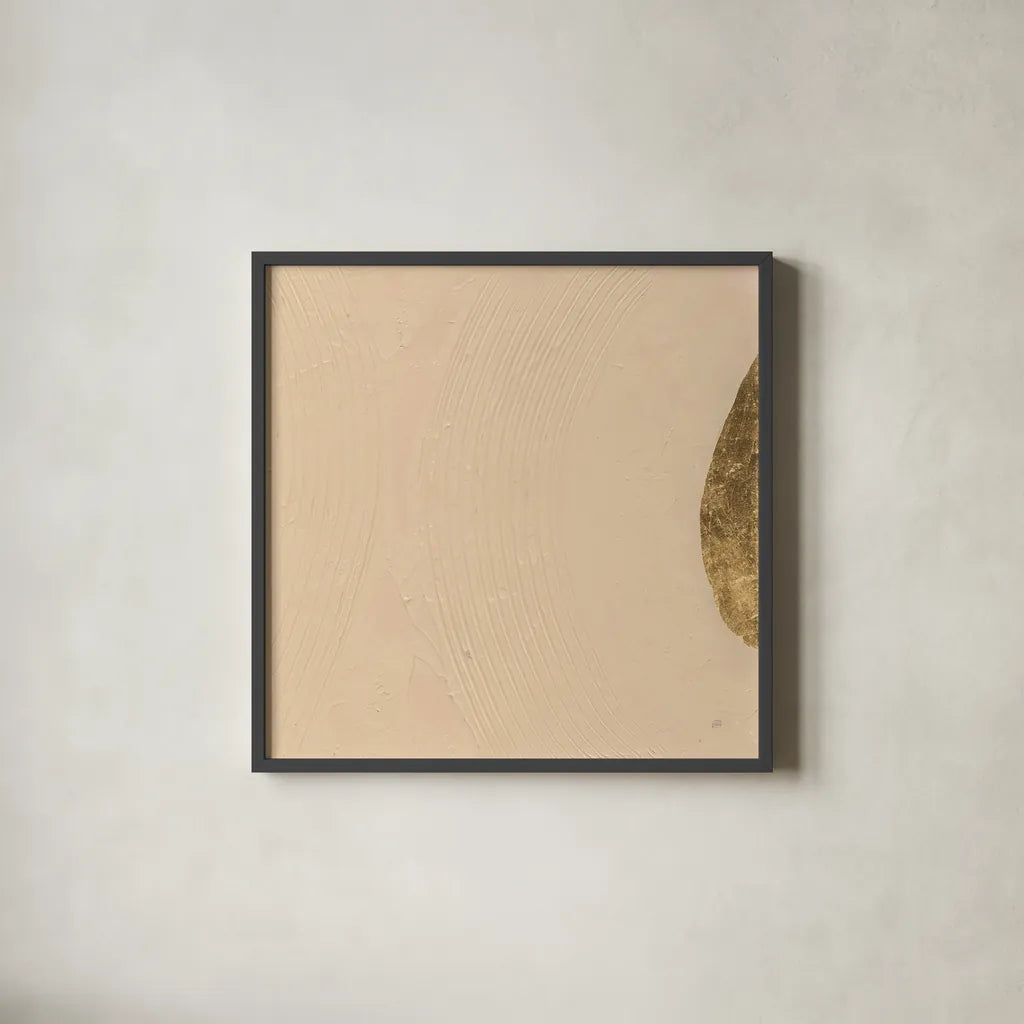 Tan on Tan III by Chris Paschke. Shown in a sleek black glass frame for a contemporary gallery look. Available as an archival giclee rolled canvas, fine art paper, or poster print. SKU 86809a.