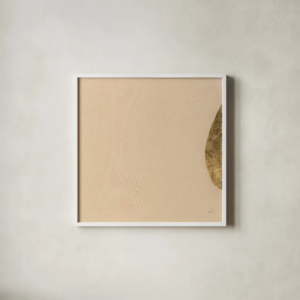 Tan on Tan III by Chris Paschke. Shown in a crisp white glass frame for a clean and minimalist style. Available as an archival giclee rolled canvas, fine art paper, or poster print. SKU 86809a.