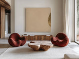 Tan on Tan III by Chris Paschke. Shown as extra-large giant wall art in a modern living room. Available as an archival giclee rolled canvas, fine art paper, or poster print. SKU 86809a.