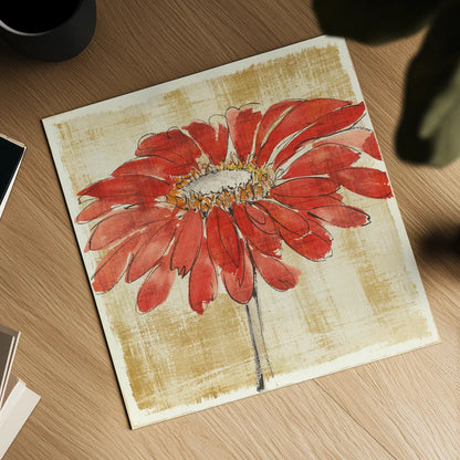 Tangerine and Grey I by Chris Paschke. Shown as a detailed flat fine art print, highlighting archival giclee quality. Available as an archival giclee rolled canvas, fine art paper, or poster print. SKU 11093a.