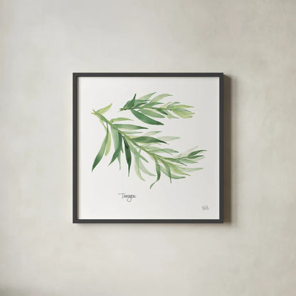 Tarragon v2 by Chris Paschke. Shown in a sleek black glass frame for a contemporary gallery look. Available as an archival giclee rolled canvas, fine art paper, or poster print. SKU 28469a.