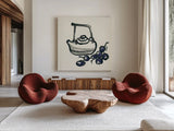 Tea and Grapes by Chris Paschke. Shown as extra-large giant wall art in a modern living room. Available as an archival giclee rolled canvas, fine art paper, or poster print. SKU 26919a.