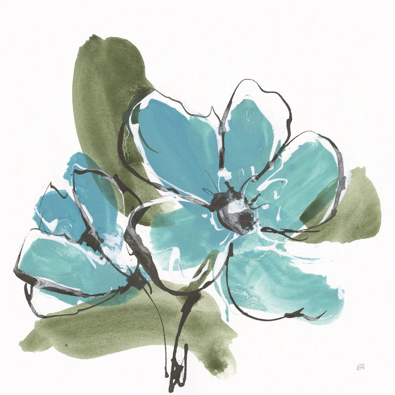 Teal Blooms I by Chris Paschke