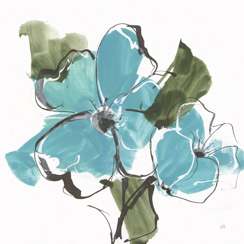 Teal Blooms II by Chris Paschke