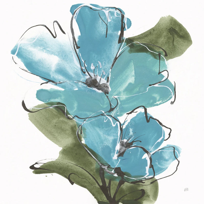 Teal Blooms III by Chris Paschke