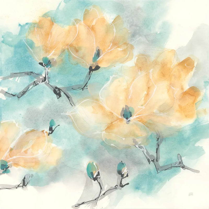 Teal Buds I by Chris Paschke. SKU 45472a. Archival Giclee Fine art print for wall decor.