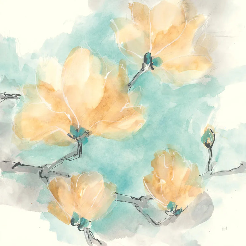 Teal Buds IV by Chris Paschke. SKU 45475a. Archival Giclee Fine art print for wall decor.