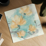 Teal Buds IV by Chris Paschke. Shown as a detailed flat fine art print, highlighting archival giclee quality. Available as an archival giclee rolled canvas, fine art paper, or poster print. SKU 45475a.