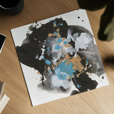 Teal Chaos I by Chris Paschke. Shown as a detailed flat fine art print, highlighting archival giclee quality. Available as an archival giclee rolled canvas, fine art paper, or poster print. SKU 99936a.