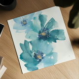 Teal Cosmos IV by Chris Paschke. Shown as a detailed flat fine art print, highlighting archival giclee quality. Available as an archival giclee rolled canvas, fine art paper, or poster print. SKU 34007a.