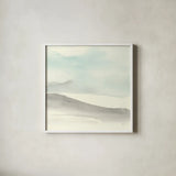 Teal Sky I by Chris Paschke. Shown in a crisp white glass frame for a clean and minimalist style. Available as an archival giclee rolled canvas, fine art paper, or poster print. SKU 44538a.