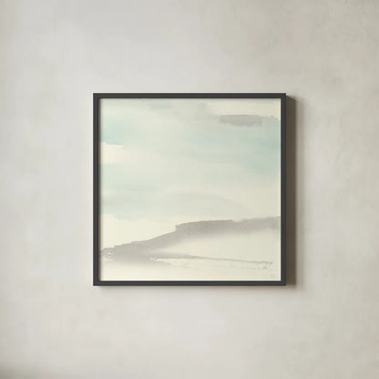 Teal Sky II by Chris Paschke. Shown in a sleek black glass frame for a contemporary gallery look. Available as an archival giclee rolled canvas, fine art paper, or poster print. SKU 44539a.