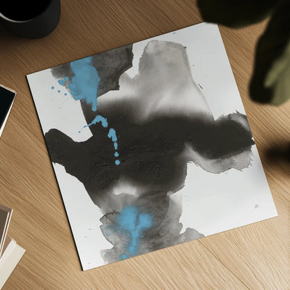 Teal and Ink I by Chris Paschke. Shown as a detailed flat fine art print, highlighting archival giclee quality. Available as an archival giclee rolled canvas, fine art paper, or poster print. SKU 99884a.