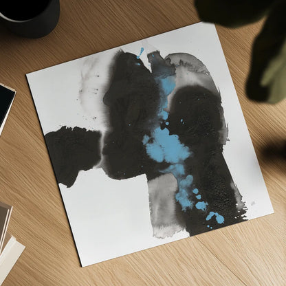 Teal and Ink II by Chris Paschke. Shown as a detailed flat fine art print, highlighting archival giclee quality. Available as an archival giclee rolled canvas, fine art paper, or poster print. SKU 99885a.