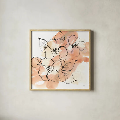 Terracotta Neutrals I by Chris Paschke. Shown in a natural wood glass frame for a timeless modern aesthetic. Available as an archival giclee rolled canvas, fine art paper, or poster print. SKU 70655a.