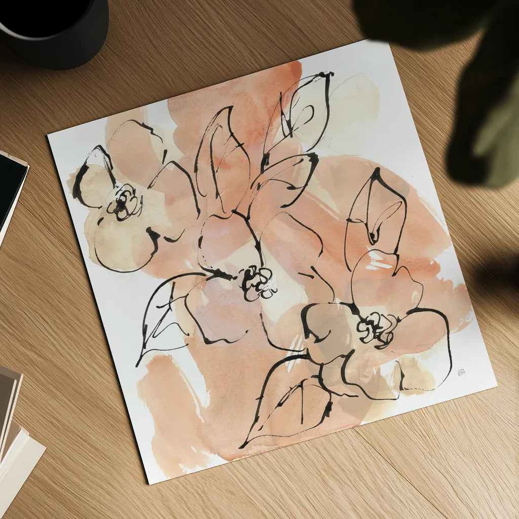 Terracotta Neutrals II by Chris Paschke. Shown as a detailed flat fine art print, highlighting archival giclee quality. Available as an archival giclee rolled canvas, fine art paper, or poster print. SKU 70656a.