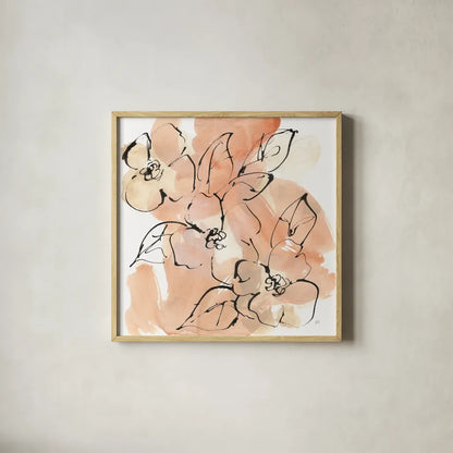 Terracotta Neutrals II by Chris Paschke. Shown in a natural wood glass frame for a timeless modern aesthetic. Available as an archival giclee rolled canvas, fine art paper, or poster print. SKU 70656a.