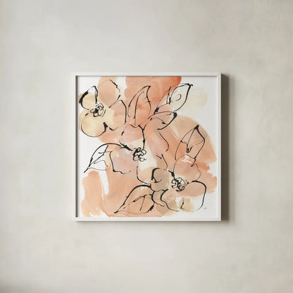 Terracotta Neutrals II by Chris Paschke. Shown in a crisp white glass frame for a clean and minimalist style. Available as an archival giclee rolled canvas, fine art paper, or poster print. SKU 70656a.