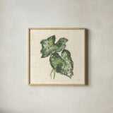Textile Leaves II by Chris Paschke. Shown in a natural wood glass frame for a timeless modern aesthetic. Available as an archival giclee rolled canvas, fine art paper, or poster print. SKU 94412a.