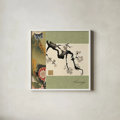 Textile Plum Harmony by Chris Paschke. Shown in a crisp white glass frame for a clean and minimalist style. Available as an archival giclee rolled canvas, fine art paper, or poster print. SKU 39135a.