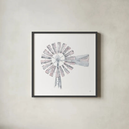 Textural Windmill I by Chris Paschke. Shown in a sleek black glass frame for a contemporary gallery look. Available as an archival giclee rolled canvas, fine art paper, or poster print. SKU 76334a.