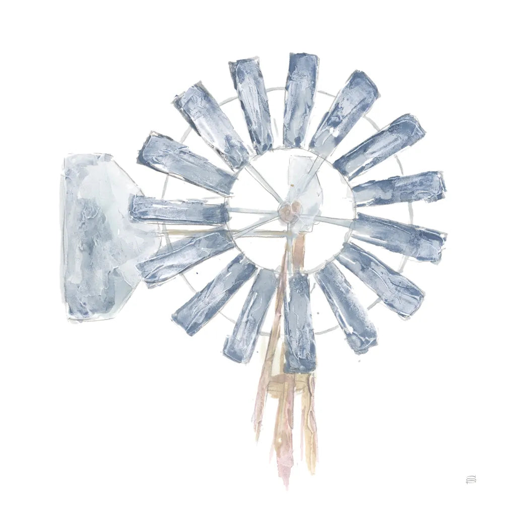 Textural Windmill II by Chris Paschke. SKU 76335a. Archival Giclee Fine art print for wall decor.