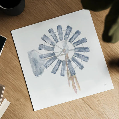 Textural Windmill II by Chris Paschke. Shown as a detailed flat fine art print, highlighting archival giclee quality. Available as an archival giclee rolled canvas, fine art paper, or poster print. SKU 76335a.