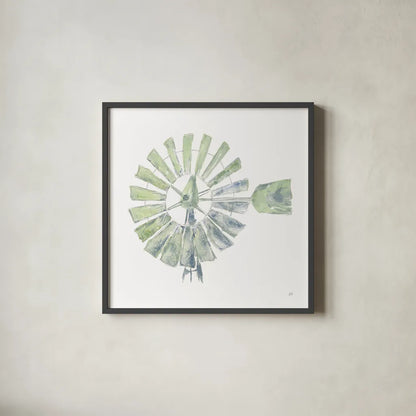 Textural Windmill III by Chris Paschke. Shown in a sleek black glass frame for a contemporary gallery look. Available as an archival giclee rolled canvas, fine art paper, or poster print. SKU 76336a.