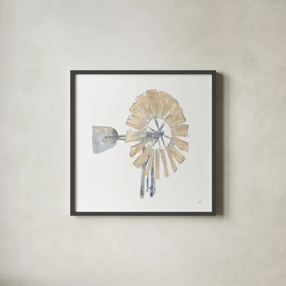Textural Windmill IV by Chris Paschke. Shown in a sleek black glass frame for a contemporary gallery look. Available as an archival giclee rolled canvas, fine art paper, or poster print. SKU 76337a.