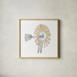 Textural Windmill IV by Chris Paschke. Shown in a natural wood glass frame for a timeless modern aesthetic. Available as an archival giclee rolled canvas, fine art paper, or poster print. SKU 76337a.