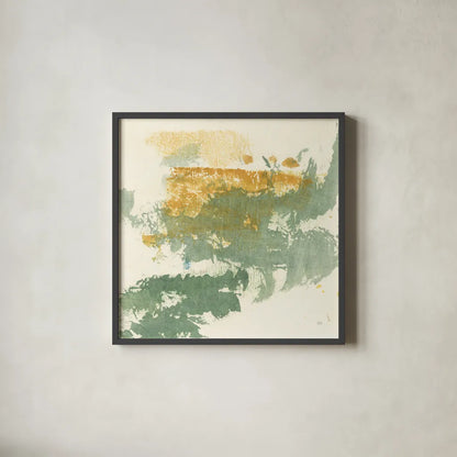 Textured Gold II by Chris Paschke. Shown in a sleek black glass frame for a contemporary gallery look. Available as an archival giclee rolled canvas, fine art paper, or poster print. SKU 37170a.