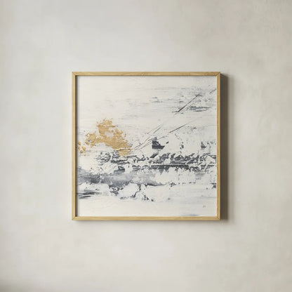 Textured Gold II by Chris Paschke. Shown in a natural wood glass frame for a timeless modern aesthetic. Available as an archival giclee rolled canvas, fine art paper, or poster print. SKU 92174a.