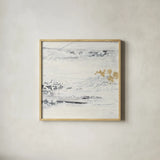 Textured Gold III by Chris Paschke. Shown in a natural wood glass frame for a timeless modern aesthetic. Available as an archival giclee rolled canvas, fine art paper, or poster print. SKU 92175a.