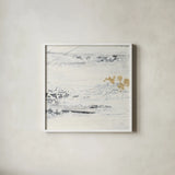 Textured Gold III by Chris Paschke. Shown in a crisp white glass frame for a clean and minimalist style. Available as an archival giclee rolled canvas, fine art paper, or poster print. SKU 92175a.