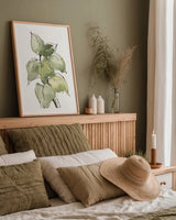 Textured Leaves III by Chris Paschke. shown as a paper print in a natural frame. Available as a archival giclee rolled canvas, fine art paper, or poster print. SKU 90859h.
