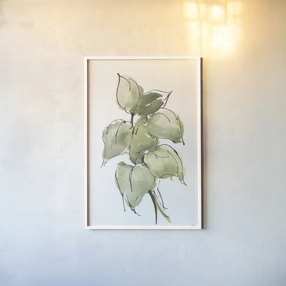 Textured Leaves III by Chris Paschke. shown as a paper print in a white frame. Available as a archival giclee rolled canvas, fine art paper, or poster print. SKU 90859h.