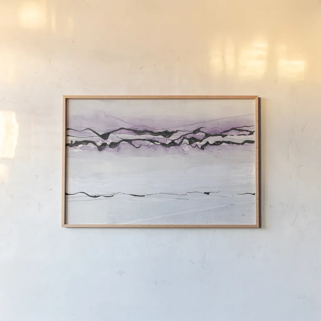 Textured Midnight Plum by Chris Paschke. shown as a paper print in a natural frame. Available as a archival giclee rolled canvas, fine art paper, or poster print. SKU 90864i.