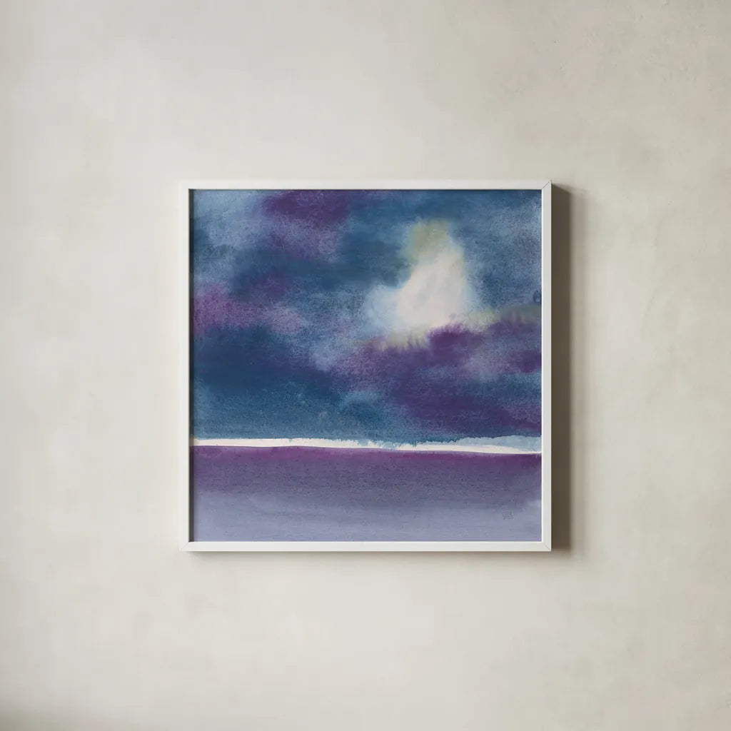 The Clouds I by Chris Paschke. Shown in a crisp white glass frame for a clean and minimalist style. Available as an archival giclee rolled canvas, fine art paper, or poster print. SKU 24074a.