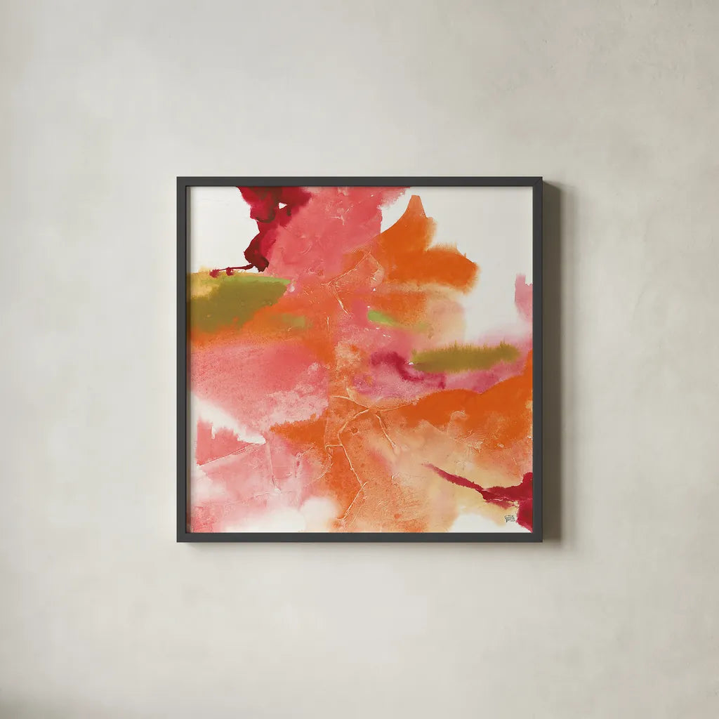 Thoughts of Spring I by Chris Paschke. Shown in a sleek black glass frame for a contemporary gallery look. Available as an archival giclee rolled canvas, fine art paper, or poster print. SKU 14865a.