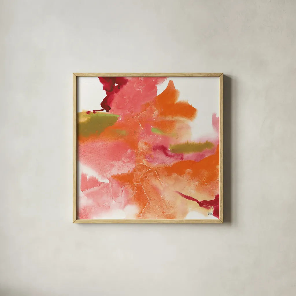 Thoughts of Spring I by Chris Paschke. Shown in a natural wood glass frame for a timeless modern aesthetic. Available as an archival giclee rolled canvas, fine art paper, or poster print. SKU 14865a.