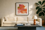 Thoughts of Spring I by Chris Paschke. Displayed in a glass frame with matte in a clean modern living room. Available as an archival giclee rolled canvas, fine art paper, or poster print. SKU 14865a.