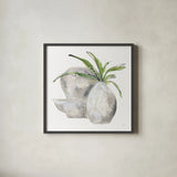 Three Vases I by Chris Paschke. Shown in a sleek black glass frame for a contemporary gallery look. Available as an archival giclee rolled canvas, fine art paper, or poster print. SKU 75145a.