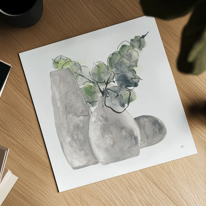 Three Vases IV by Chris Paschke. Shown as a detailed flat fine art print, highlighting archival giclee quality. Available as an archival giclee rolled canvas, fine art paper, or poster print. SKU 75148a.