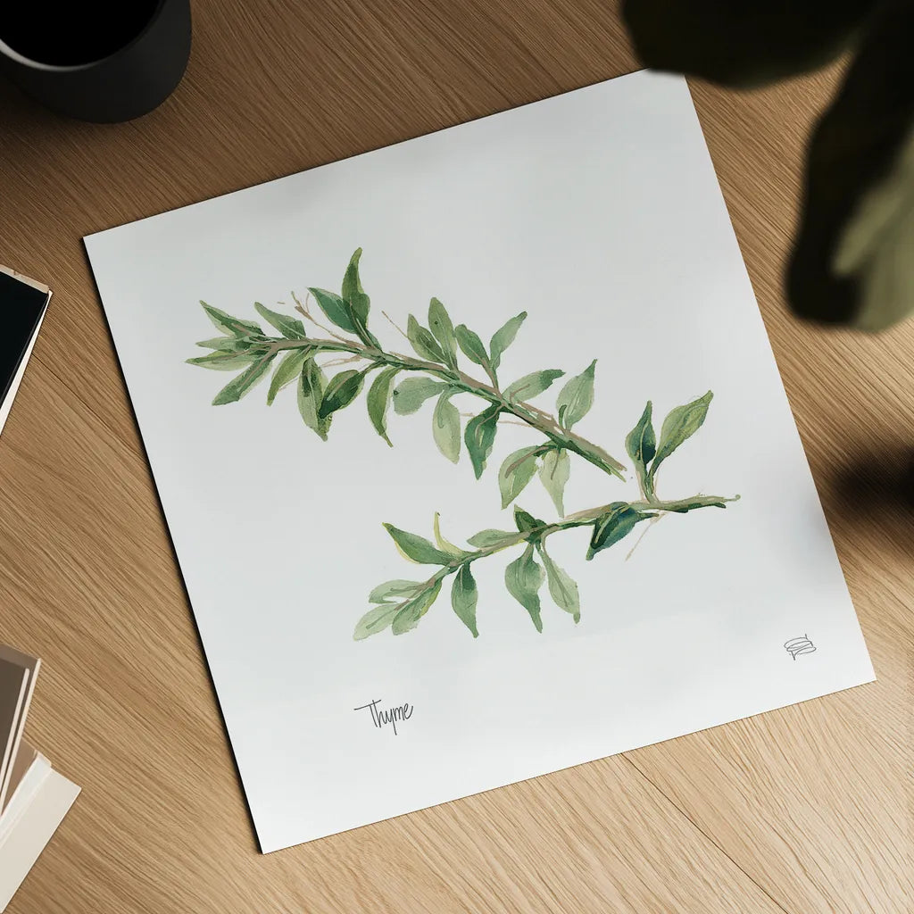 Thyme v2 by Chris Paschke. Shown as a detailed flat fine art print, highlighting archival giclee quality. Available as an archival giclee rolled canvas, fine art paper, or poster print. SKU 28470a.