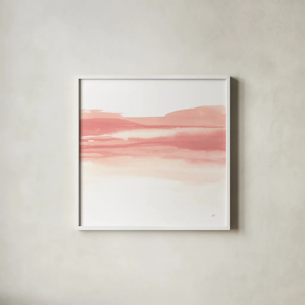 Tint Cantaloupe I by Chris Paschke. Shown in a crisp white glass frame for a clean and minimalist style. Available as an archival giclee rolled canvas, fine art paper, or poster print. SKU 68175a.