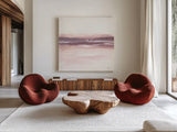 Tint Cassis I by Chris Paschke. Shown as extra-large giant wall art in a modern living room. Available as an archival giclee rolled canvas, fine art paper, or poster print. SKU 68173a.