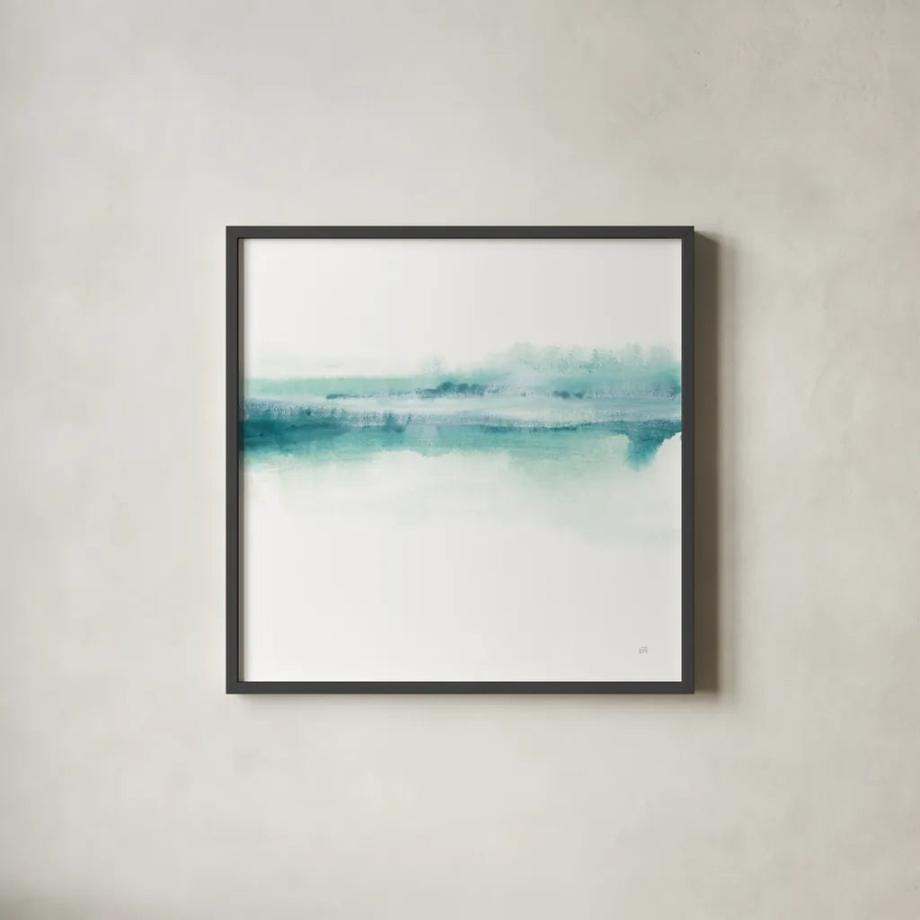 Tint Mint I by Chris Paschke. Shown in a sleek black glass frame for a contemporary gallery look. Available as an archival giclee rolled canvas, fine art paper, or poster print. SKU 68169a.