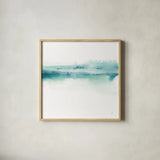 Tint Mint I by Chris Paschke. Shown in a natural wood glass frame for a timeless modern aesthetic. Available as an archival giclee rolled canvas, fine art paper, or poster print. SKU 68169a.