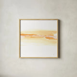 Tint Turmeric II by Chris Paschke. Shown in a natural wood glass frame for a timeless modern aesthetic. Available as an archival giclee rolled canvas, fine art paper, or poster print. SKU 68179a.