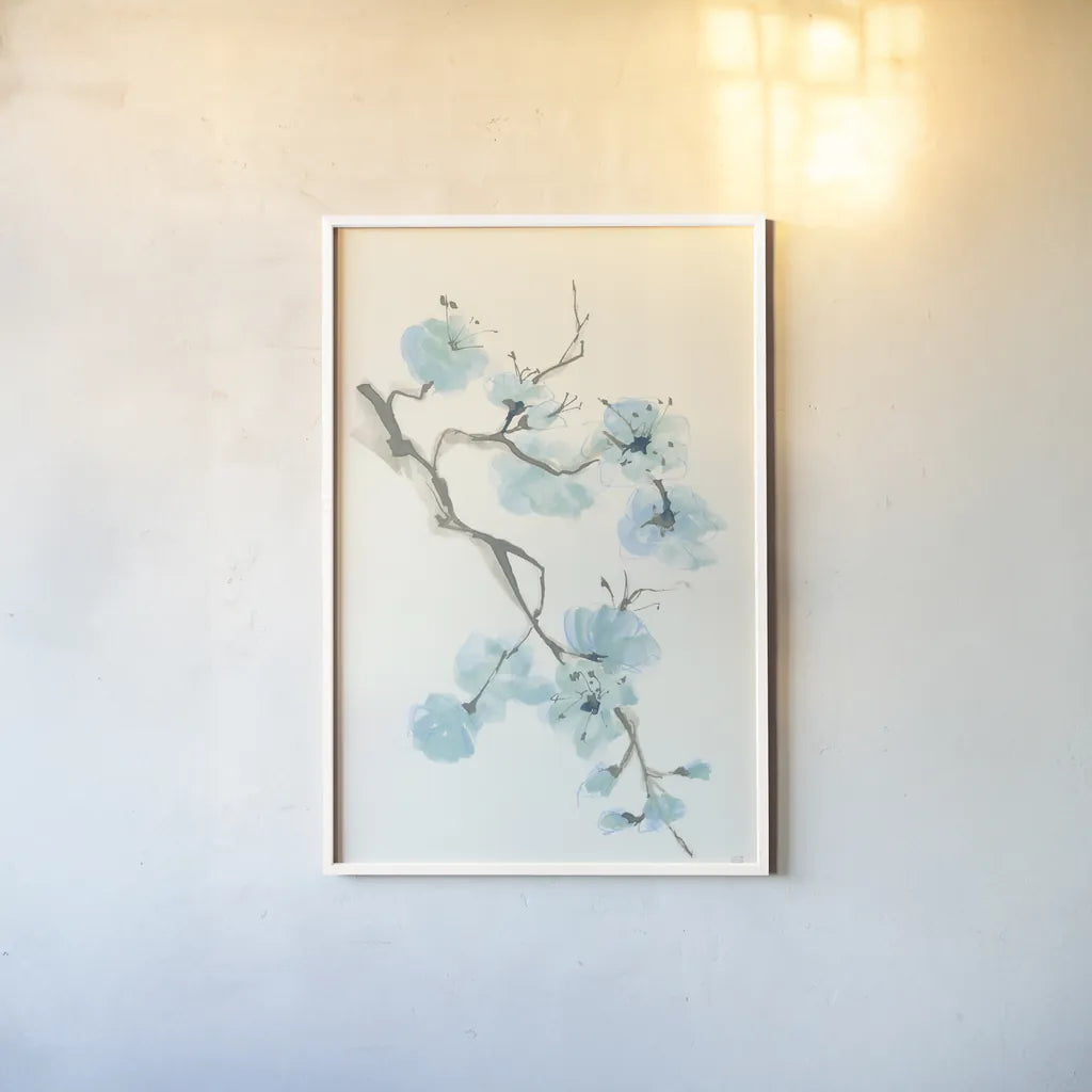 Tinted Branch I by Chris Paschke. shown as a paper print in a white frame. Available as a archival giclee rolled canvas, fine art paper, or poster print. SKU 55071h.